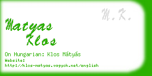 matyas klos business card