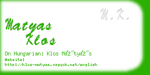 matyas klos business card